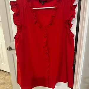 Staccato Vibrant Red Ruffled Blouse